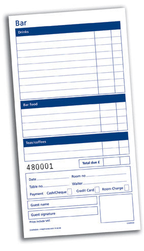 Bar Bill Pads